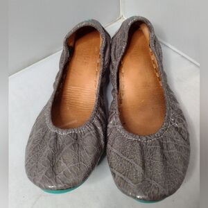 Tieks By Gavrieli Women's Slate Grey Croc  Patent Leather Ballet Flats 8 Gray XX